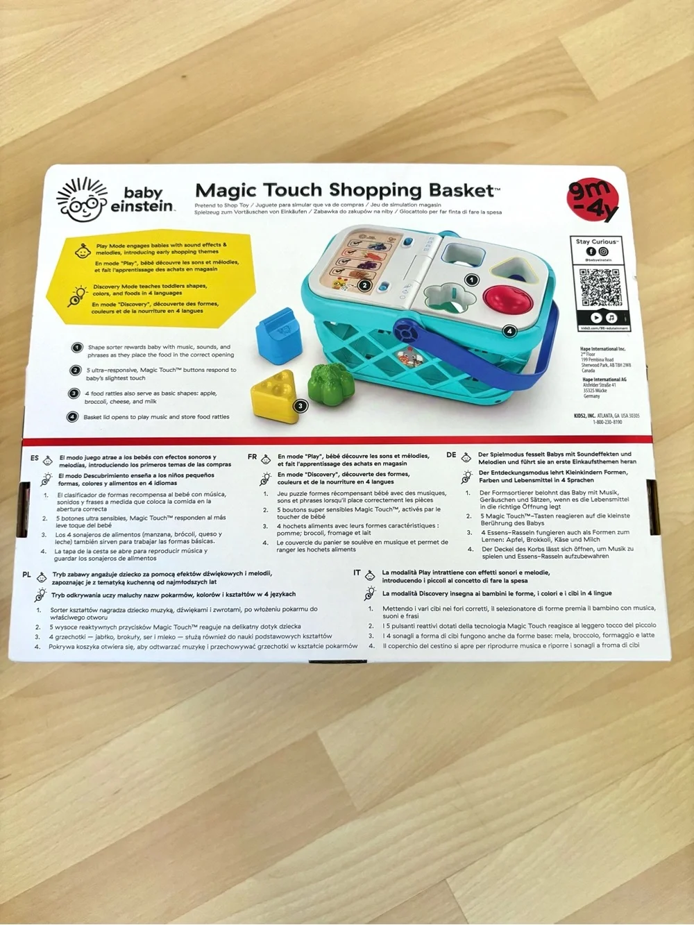 Baby Einstein + Hape Magic Touch Shopping Basket & Shape Sorter Toy